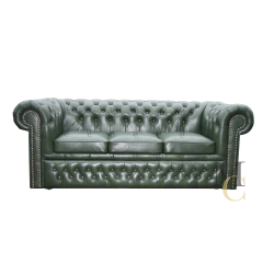 Sofa Tudor Chesterfield 3-osobowa - 100% skóra naturalna